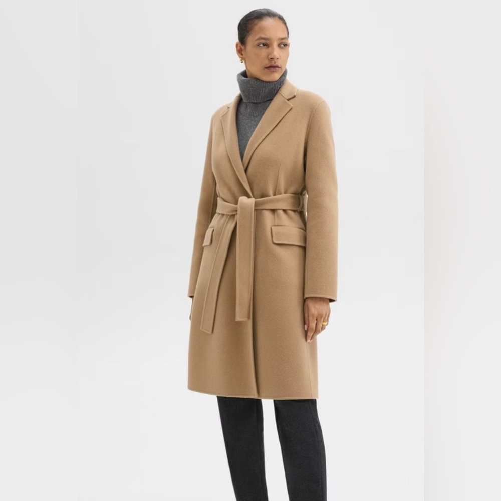 Theory Belted Coat in Double-Face Wool-Cashmere NWT